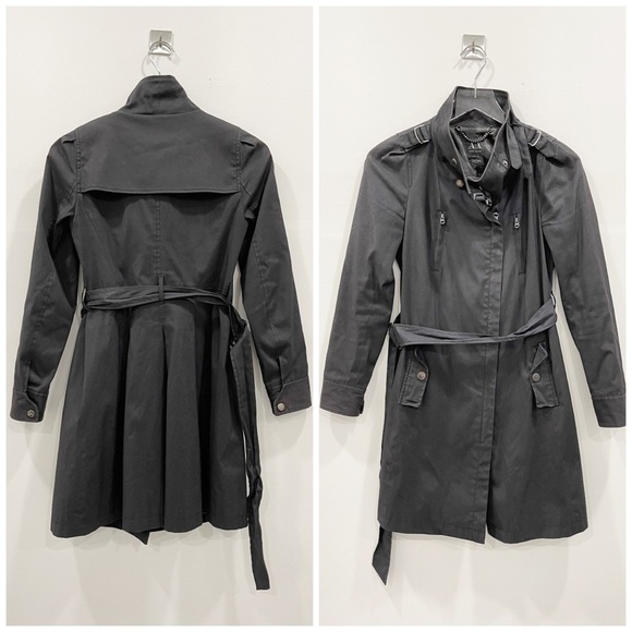 Armani Exchange Utility Pleated Belted Trench Coat - Picture 1 of 9